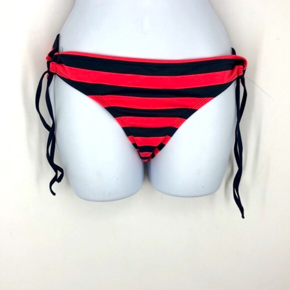 Mossimo Navy Pink Stripe Bikini Bottom Swim Summer Water Ocean Beach Medium